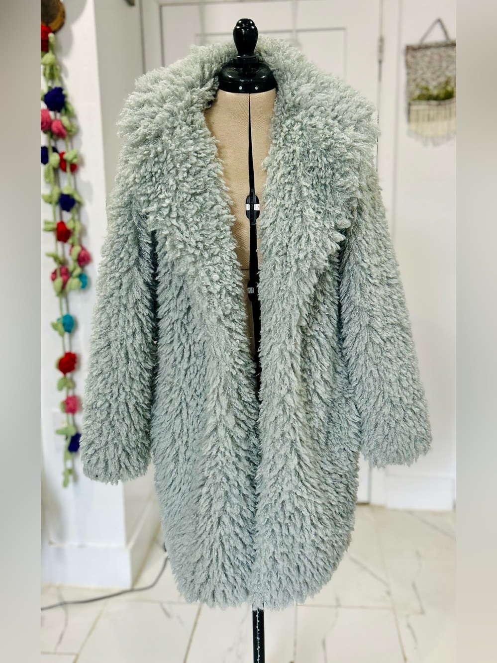 Faux shearling/shag/fur coat
